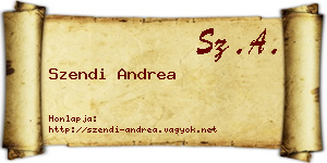Szendi Andrea névjegykártya